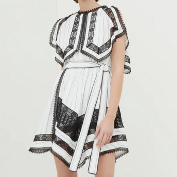 runway self portrait lace dress Self-Portrait Ivy Coton Blend Lace Dress
